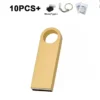10PCS Free custom logo Metal Pen Drive  Flash Disk  For Publicity Gift typec and Chain USB Stick 512MB 4GB 8GB 32GB 64GB 128GB