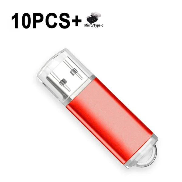 10PCS/Wholesale Free custom logo USB Flash Drive Pen Drive typec to usb 1GB 2GB 4GB 8GB 16GB 32G  64GB 128GB Memory Flash Disk