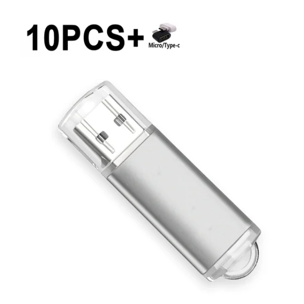 10PCS/Wholesale Free custom logo USB Flash Drive Pen Drive typec to usb 1GB 2GB 4GB 8GB 16GB 32G  64GB 128GB Memory Flash Disk
