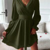 Women's Double-layer Skirt V-neck Tight Waist Dress