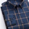 Cotton Plaid Shirt Men's Long-Sleeved Cotton Fleece Shirt