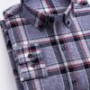Cotton Plaid Shirt Men's Long-Sleeved Cotton Fleece Shirt