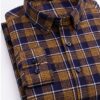 Cotton Plaid Shirt Men's Long-Sleeved Cotton Fleece Shirt