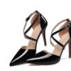 Womens Pumps Shoes Dorsay Ankle Strap Thin Heels