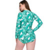 Long Sleeve Swimwear Women Beach Rash Guard Printed Surfing Wear Plus Size One Piece Swimsuits Sport Bathing Suit