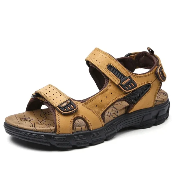 2024 New Genuine Leather Men's Sandals Summer Outdoor Non-slip Hiking Trekking Shoes for Men Beach Slippers Casual Sneakers