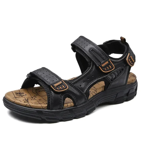 2024 New Genuine Leather Men's Sandals Summer Outdoor Non-slip Hiking Trekking Shoes for Men Beach Slippers Casual Sneakers