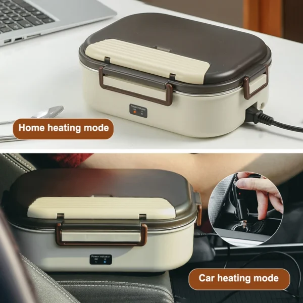 220V Portable Electric Heated Lunch Box Multi-function Car Home Heated Lunch Box Set Stainless Steel Insulated Lunch Box