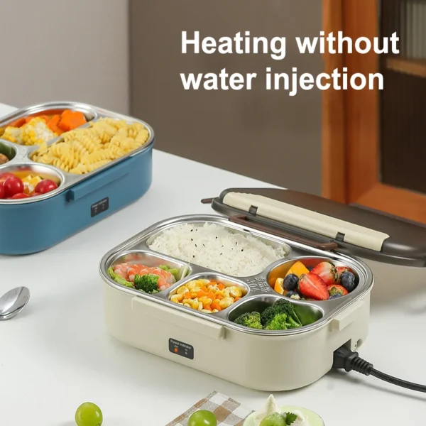 220V Portable Electric Heated Lunch Box Multi-function Car Home Heated Lunch Box Set Stainless Steel Insulated Lunch Box