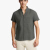 Solid-color Short-sleeved Lapel Shirt Summer Breathable Cotton And Linen Top Mens Clothing