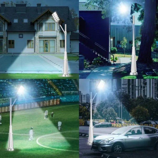 3 Pcs Waterproof Solar Street Light, Solar Energy 240 Degree Coverage Area Garden Lamp, 1152 Light Beads Outdoor Light, Large Ca