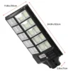 3 Pcs Waterproof Solar Street Light, Solar Energy 240 Degree Coverage Area Garden Lamp, 1152 Light Beads Outdoor Light, Large Ca