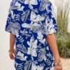 Printed 5-point Sleeve Cardigan Shirt And Shorts Two-piece Set