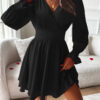 Women's Double-layer Skirt V-neck Tight Waist Dress