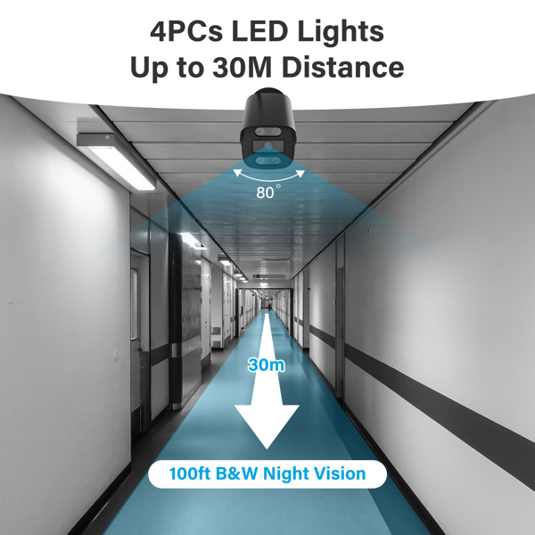 Wired POE Monitoring With White Light, Color,black And White Night Vision, Two-way Voice, Waterproof Outdoor Camera, Banned Platform Amazon