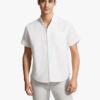 Solid-color Short-sleeved Lapel Shirt Summer Breathable Cotton And Linen Top Mens Clothing