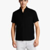 Solid-color Short-sleeved Lapel Shirt Summer Breathable Cotton And Linen Top Mens Clothing