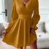 Women's Double-layer Skirt V-neck Tight Waist Dress