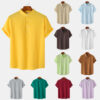 Casual Solid Color Shirt Short Sleeve Shirt Beach T-Shirt Tops Summer Mens Clothing