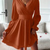 Women's Double-layer Skirt V-neck Tight Waist Dress