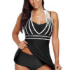 Women Halter plus size Tankini Swimsuits Beach Wear Padded Bathing Trunks Dress Briefs Suit Swimwear