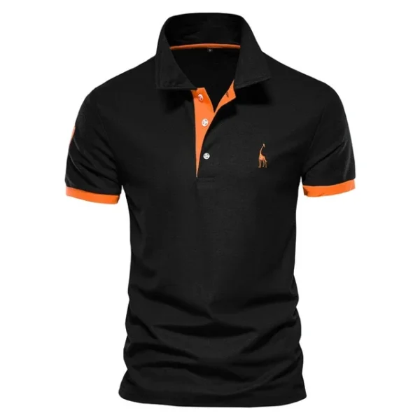 526529797 AIOPESON Men's Embroidered Cotton Polo Shirt: Slim Fit Solid Color Casual Polo for Summer Fashion