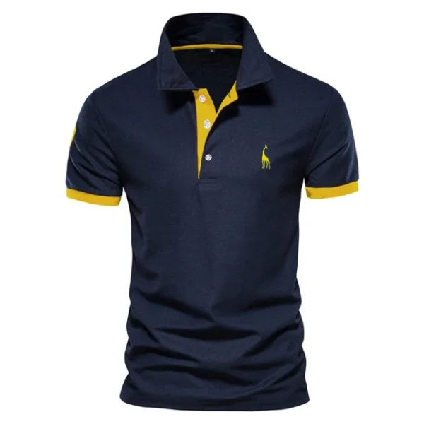 526529809 AIOPESON Men's Embroidered Cotton Polo Shirt: Slim Fit Solid Color Casual Polo for Summer Fashion