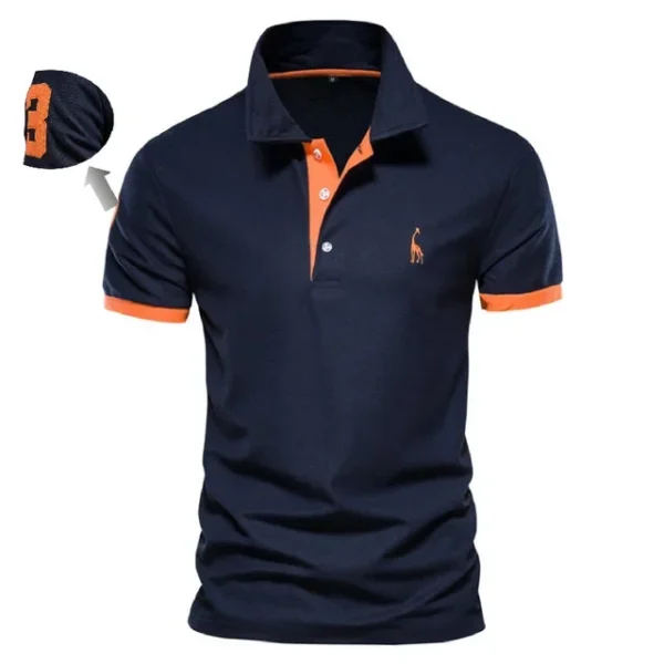 526529811 AIOPESON Men's Embroidered Cotton Polo Shirt: Slim Fit Solid Color Casual Polo for Summer Fashion