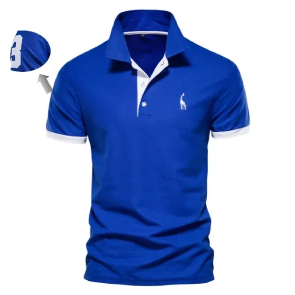 526529812 AIOPESON Men's Embroidered Cotton Polo Shirt: Slim Fit Solid Color Casual Polo for Summer Fashion