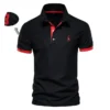 AIOPESON Men's Embroidered Cotton Polo Shirt: Slim Fit Solid Color Casual Polo for Summer Fashion