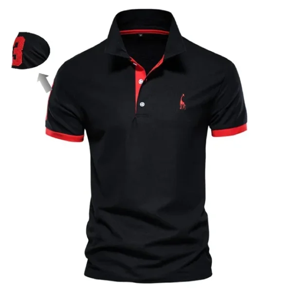 526529813 AIOPESON Men's Embroidered Cotton Polo Shirt: Slim Fit Solid Color Casual Polo for Summer Fashion