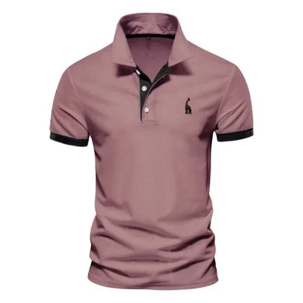 526529798 AIOPESON Men's Embroidered Cotton Polo Shirt: Slim Fit Solid Color Casual Polo for Summer Fashion