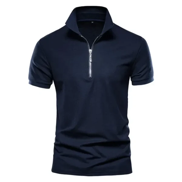 526529816 AIOPESON Men's Embroidered Cotton Polo Shirt: Slim Fit Solid Color Casual Polo for Summer Fashion