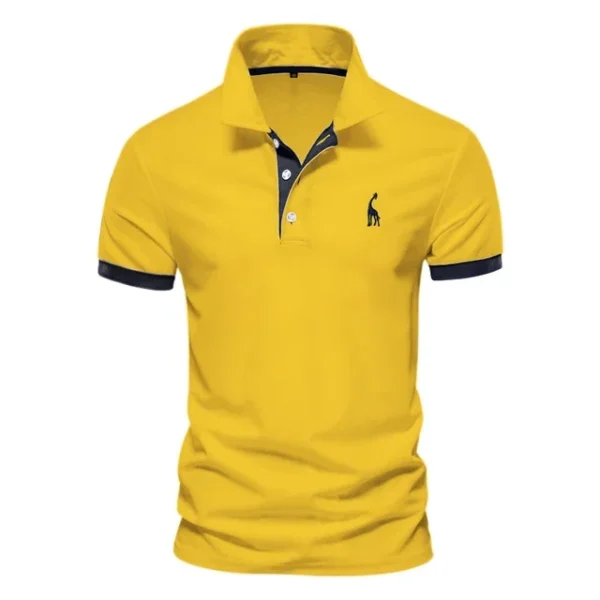 526529800 AIOPESON Men's Embroidered Cotton Polo Shirt: Slim Fit Solid Color Casual Polo for Summer Fashion