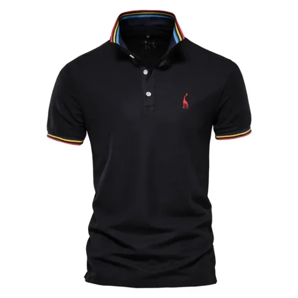 526529802 AIOPESON Men's Embroidered Cotton Polo Shirt: Slim Fit Solid Color Casual Polo for Summer Fashion