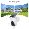 AOSU 3MP Solar Camera System 2 Cam Kit Wireless Cam System Surveillance Wifi PTZ Camera Set with Home Base Support Alex