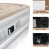Air Mattress,18 inch Inflatable Airbed Luxury Double High Self Inflation Deflation Queen Air Mattress withUpgraded Built-in Pump