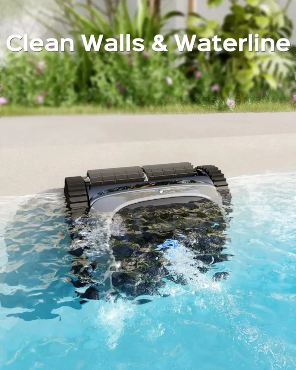 Cordless Robotic Pool Vacuum, 140mins Runtime, Robotic Pool Cleaner with Upgraded Triple-Motor, Wall Climbing, Intelligent