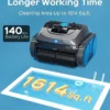 Cordless Robotic Pool Vacuum, 140mins Runtime, Robotic Pool Cleaner with Upgraded Triple-Motor, Wall Climbing, Intelligent