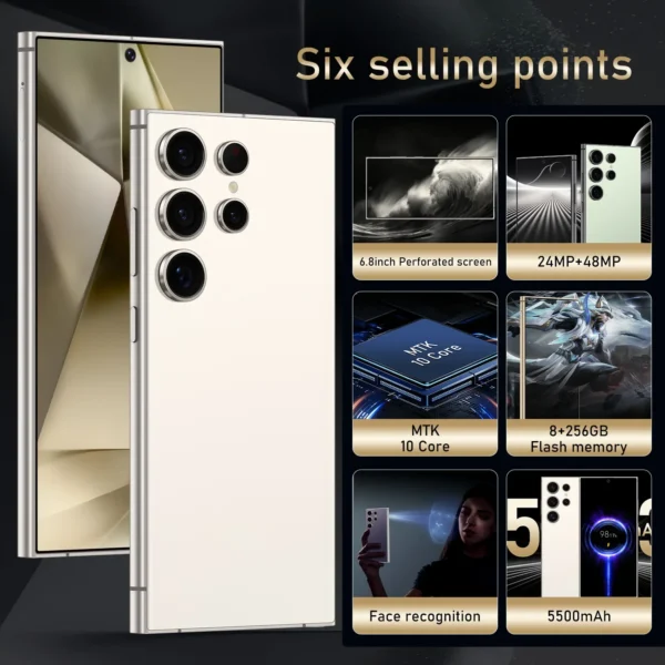 FUFFI-S24 Pro,Smartphone  Android,6.8 inch,8GB RAM,256GB ROM,Dual SIM,Mobile phone,Google Play Store,24+48MP,6000mAh,celulares