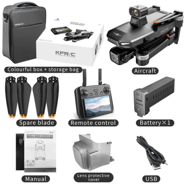KF104 / KF104MAX2 Professional Drone With 4K Camera 3-Axis Gimbal WIFI 360 Obstacle Avoidance Touch Screen FPV Brushless RC Dron