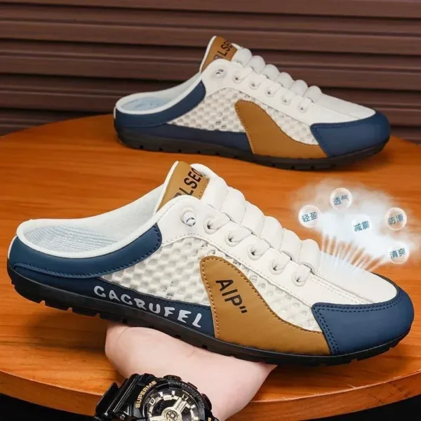 Men's Fashion Soft-soled Half Slippers Summer Trendy Bottom Casual Shoes Soft Sole Support Shoes Sneakers Half Drag Sandals