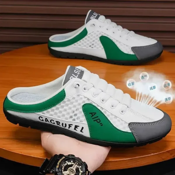 Men's Fashion Soft-soled Half Slippers Summer Trendy Bottom Casual Shoes Soft Sole Support Shoes Sneakers Half Drag Sandals