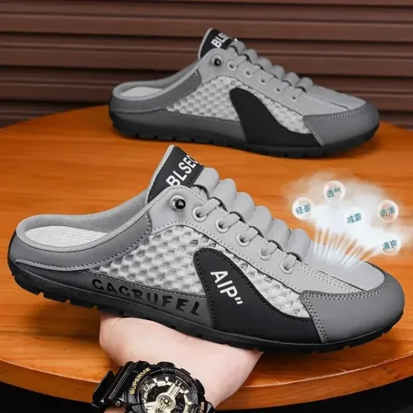 Men's Fashion Soft-soled Half Slippers Summer Trendy Bottom Casual Shoes Soft Sole Support Shoes Sneakers Half Drag Sandals