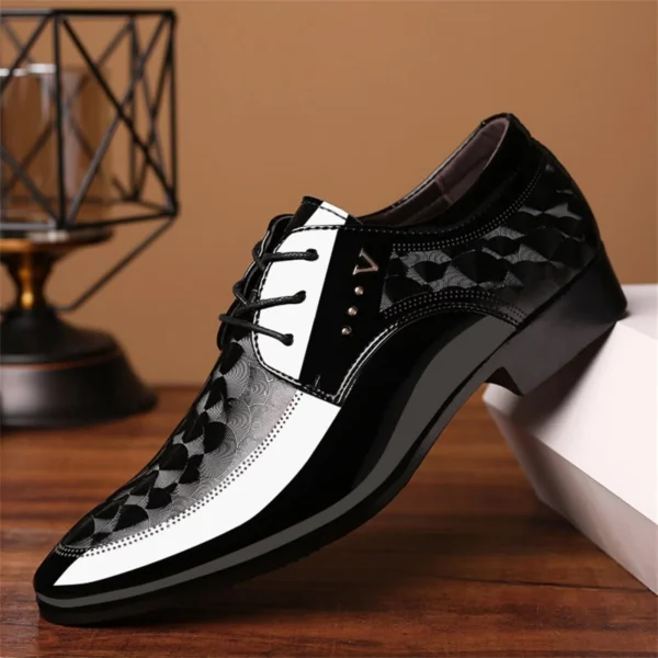 526627855 Men's Oxford Shoes Moire PatternFormal Business Dress Shoes Lace up Italy Modern Suit Tuxedo Shoes for Men