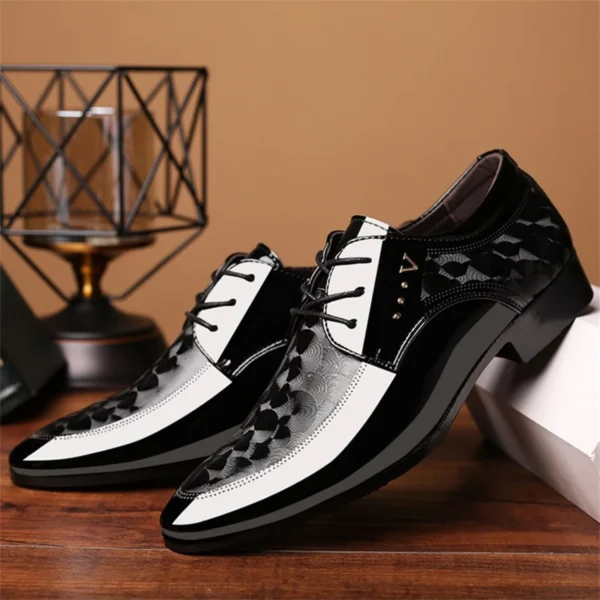 526627856 Men's Oxford Shoes Moire PatternFormal Business Dress Shoes Lace up Italy Modern Suit Tuxedo Shoes for Men