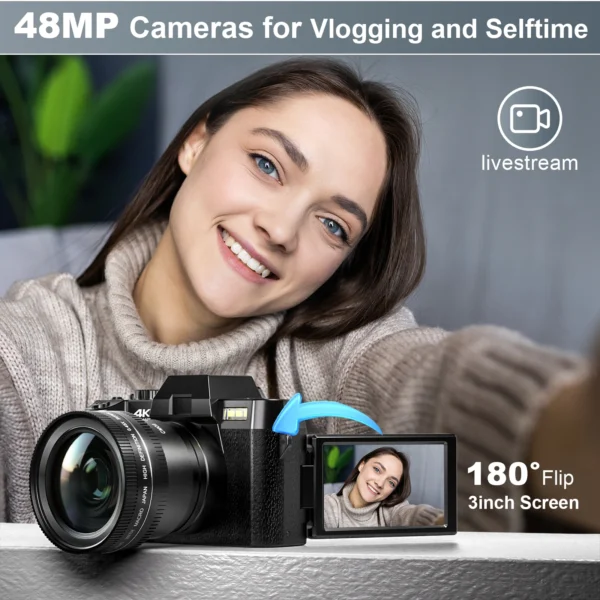 NBD Compact Digital Photography Camera 4K WIFI WebCam Vintage Vlog Video Recorder YouTube 48MP Camcorder 16X Digital Zoom Camera