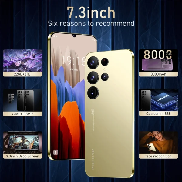 S25 Ultra New smartphone 5G 7.3-inch high-definition Android 14 Snapdragon 8gen3 10core dual SIM phone 7800mAh unlocking phone