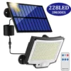Solar Light Outdoor Waterproof with Motion Sensor Floodlight Remote Control 3 Modes for Patio Garage Backyard Solar Lamp