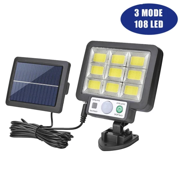 Solar Light Outdoor Waterproof with Motion Sensor Floodlight Remote Control 3 Modes for Patio Garage Backyard Solar Lamp